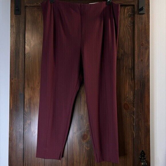On 34th Burgundy Pull-On Ponté Skinny Leggings / Pants NWT
