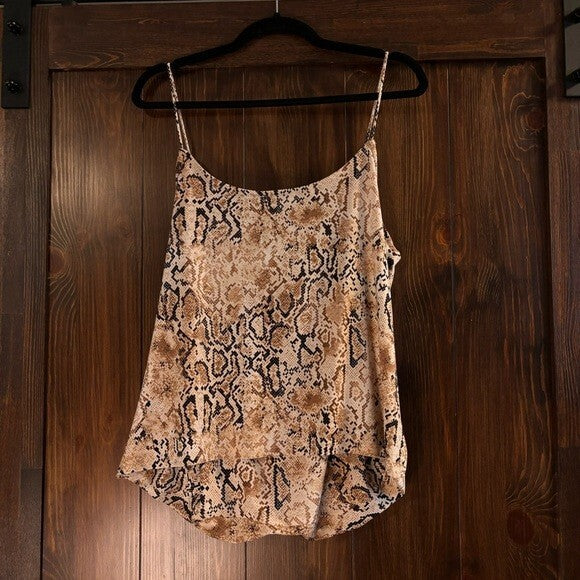 Bar III Size XXL Snake Print Ruched Front Camisole Tank Top NWT