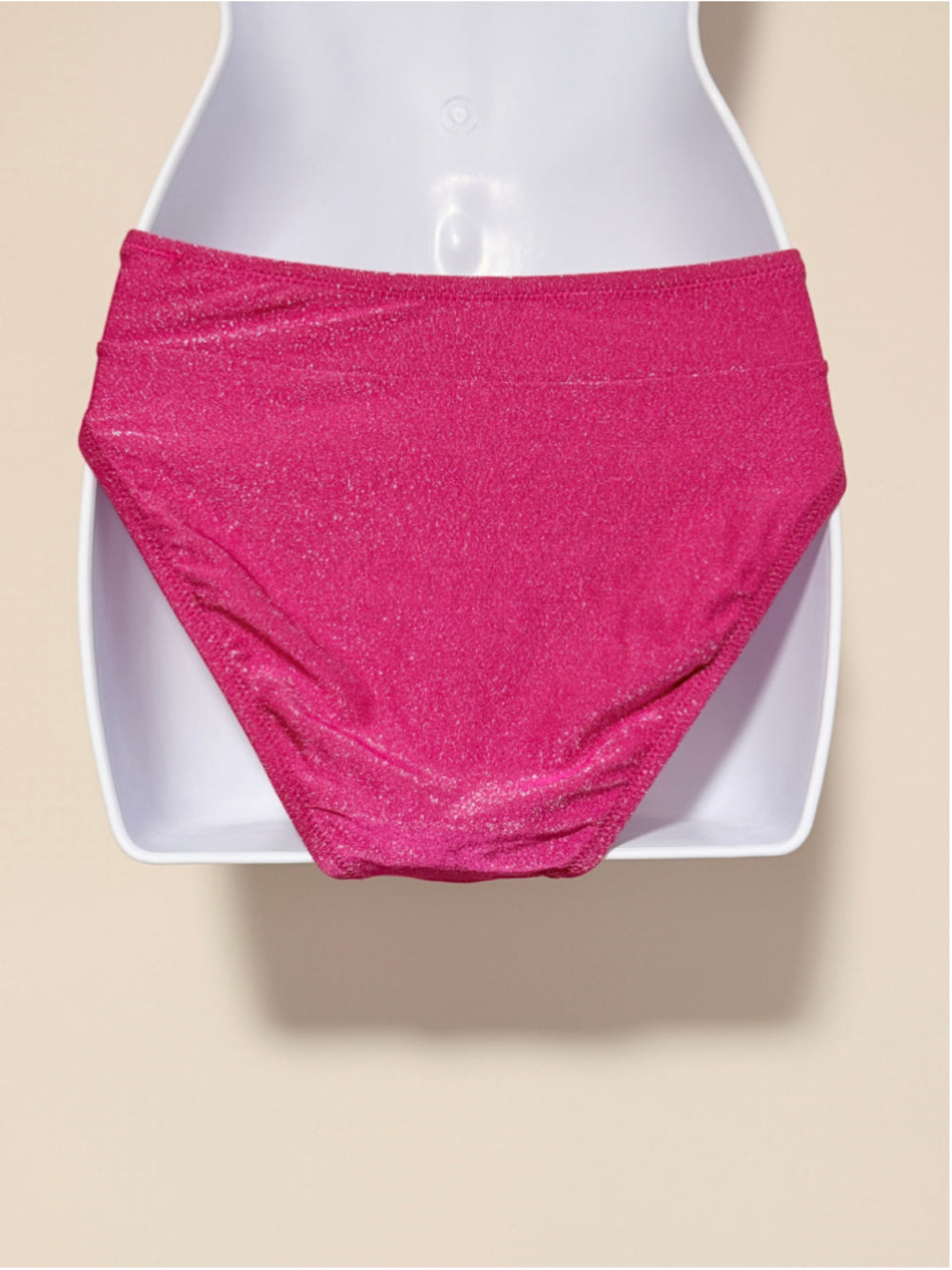 Bar III Size Small Pink Shimmer Pink High-Leg Bikini Bottoms NWT