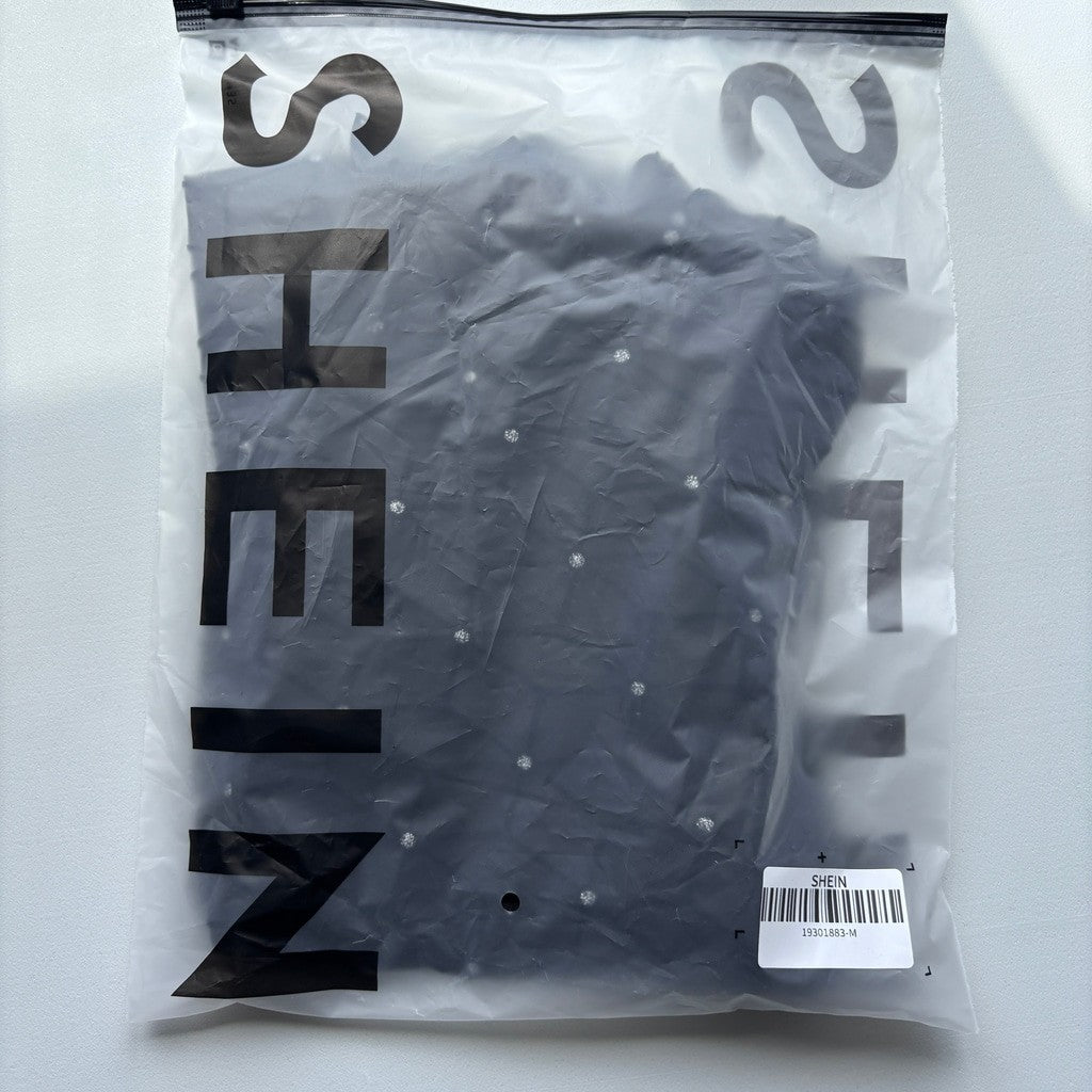 SHEIN Women's Medium Black & Silver Sparkle Long Sleeved Sheer Bodysuit NIB
