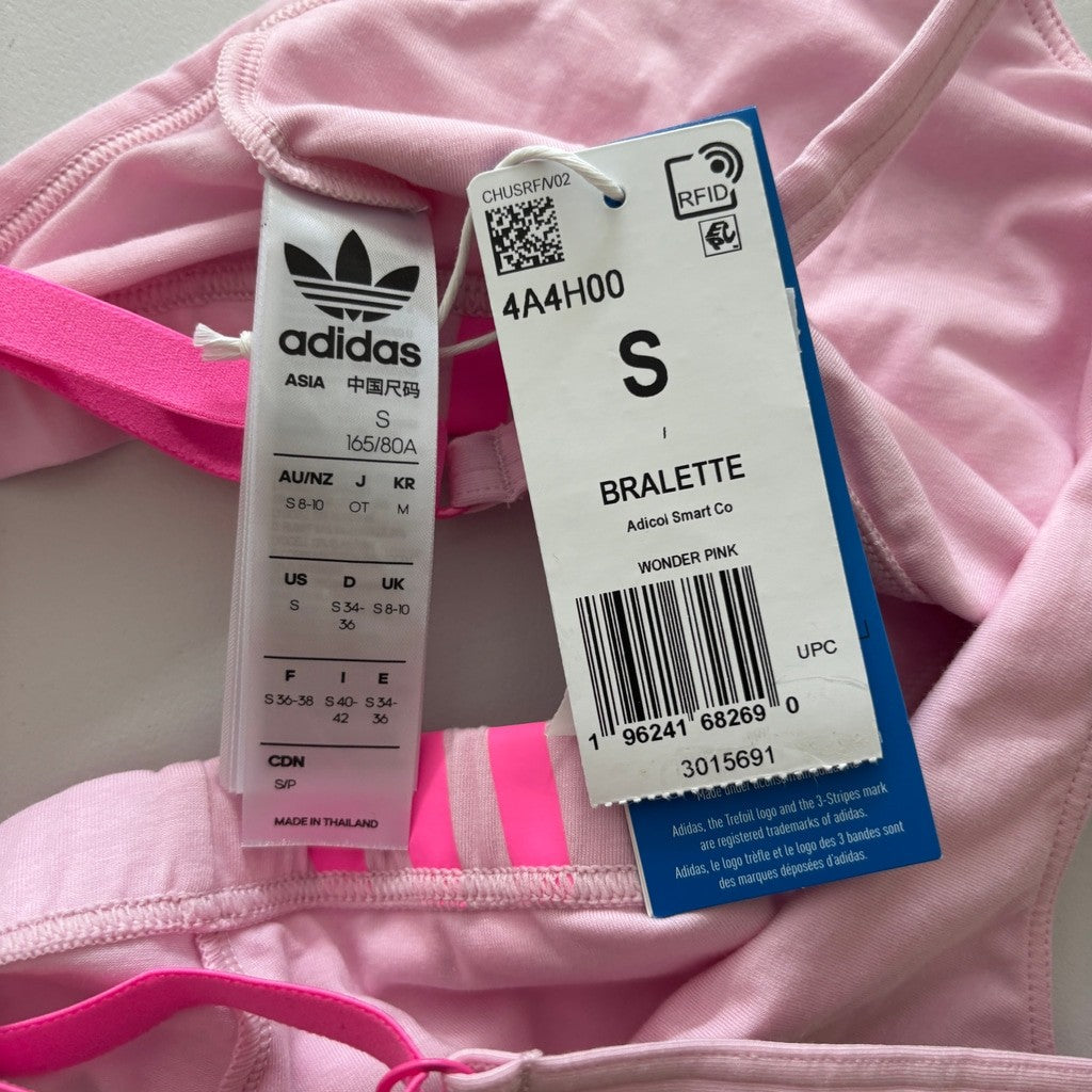 Adidas Women's Size Small Pink Comfort Flex Cotton Scoop Bralette NWT