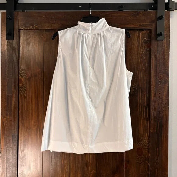 I.N.C. International Concepts Women's White Sleeveless Mock-Neck Blouse NWT