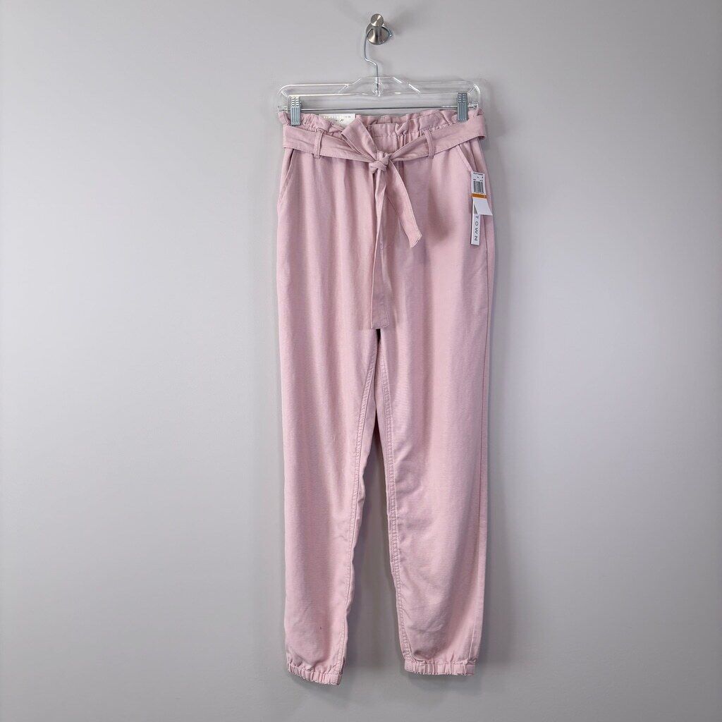 Tinseltown Juniors' Size 3 Pink Paperbag Belted Waist Pants NWT