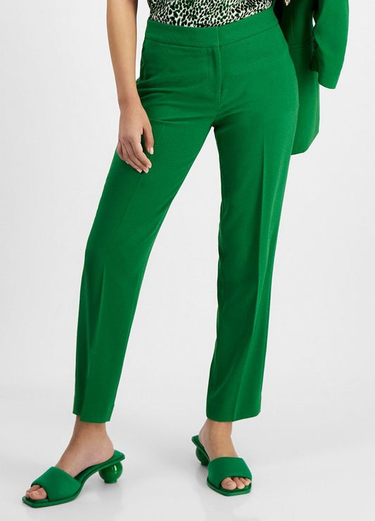 Bar III Plus Size 24W Apple Green Mid-Rise Straight-Leg Crepe Dress Pants NWT