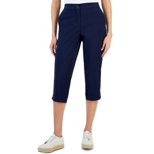 Karen Scott Women's Navy Blue Comfort Waist Capri Pants NWT