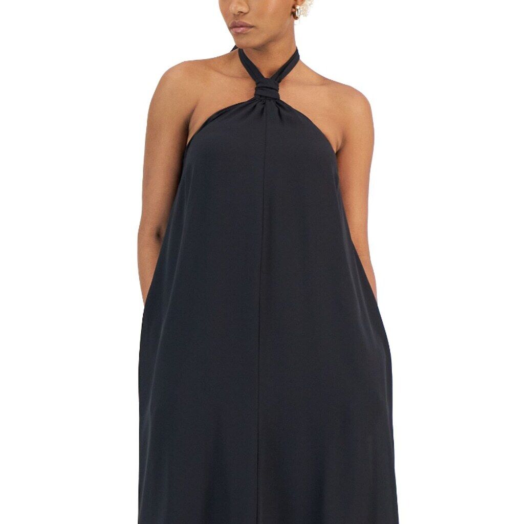 INC International Concepts Women's Medium Black Halter-Neck Midi Dress NWT