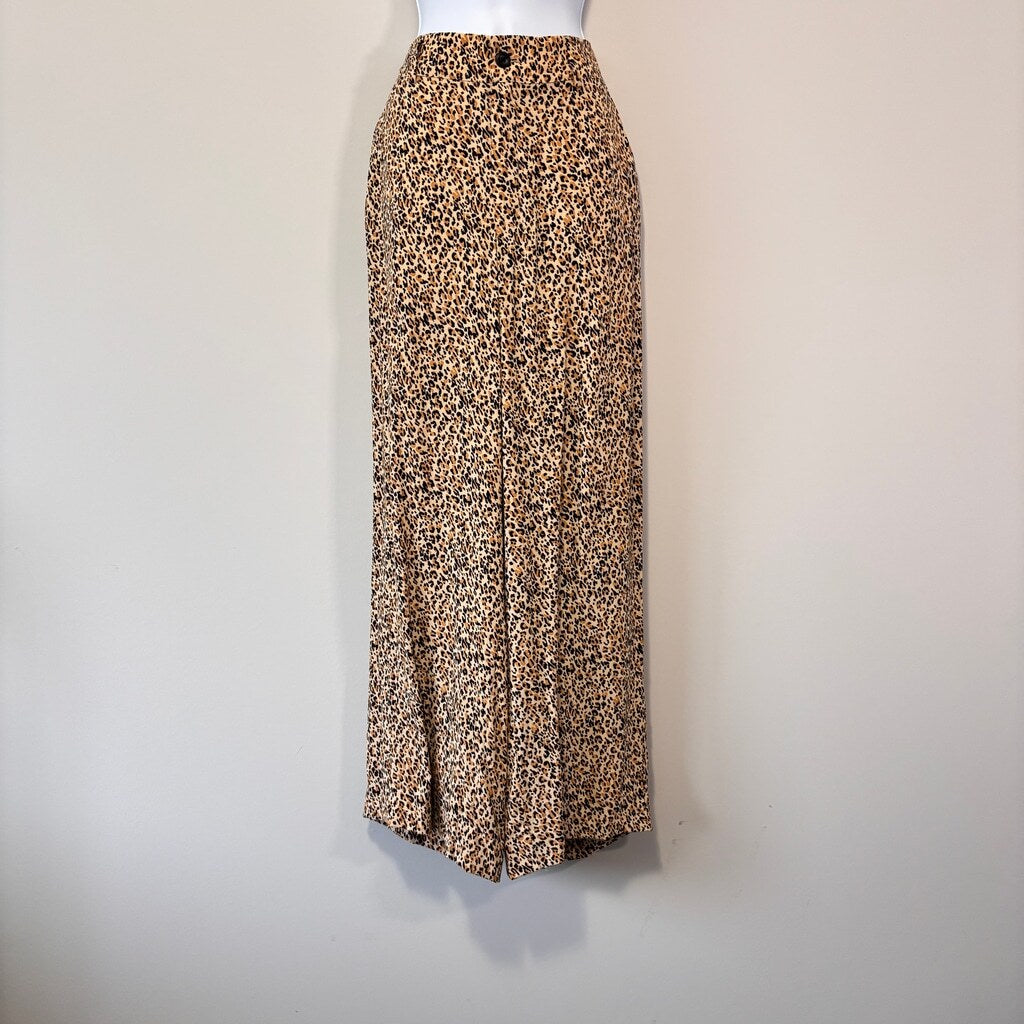 On 34th Women's Medium Beige Leopard Animal Printed Wide-Leg Pants NWT