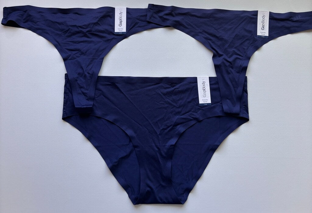 Gap Women's Large 3 Pack of Navy Underwear - Seamless Thong and Bikini NWT L26