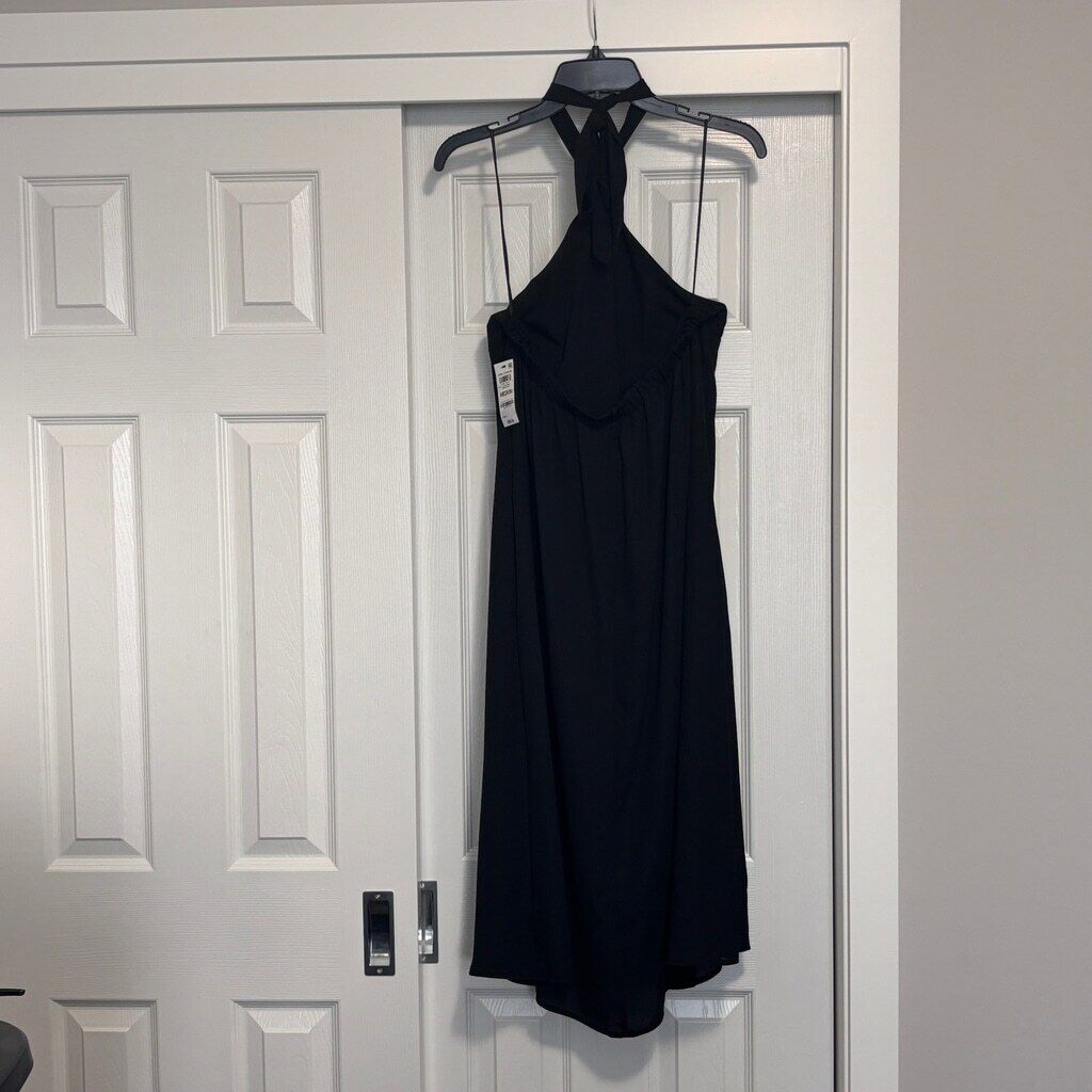 INC International Concepts Women's Medium Black Halter-Neck Midi Dress NWT