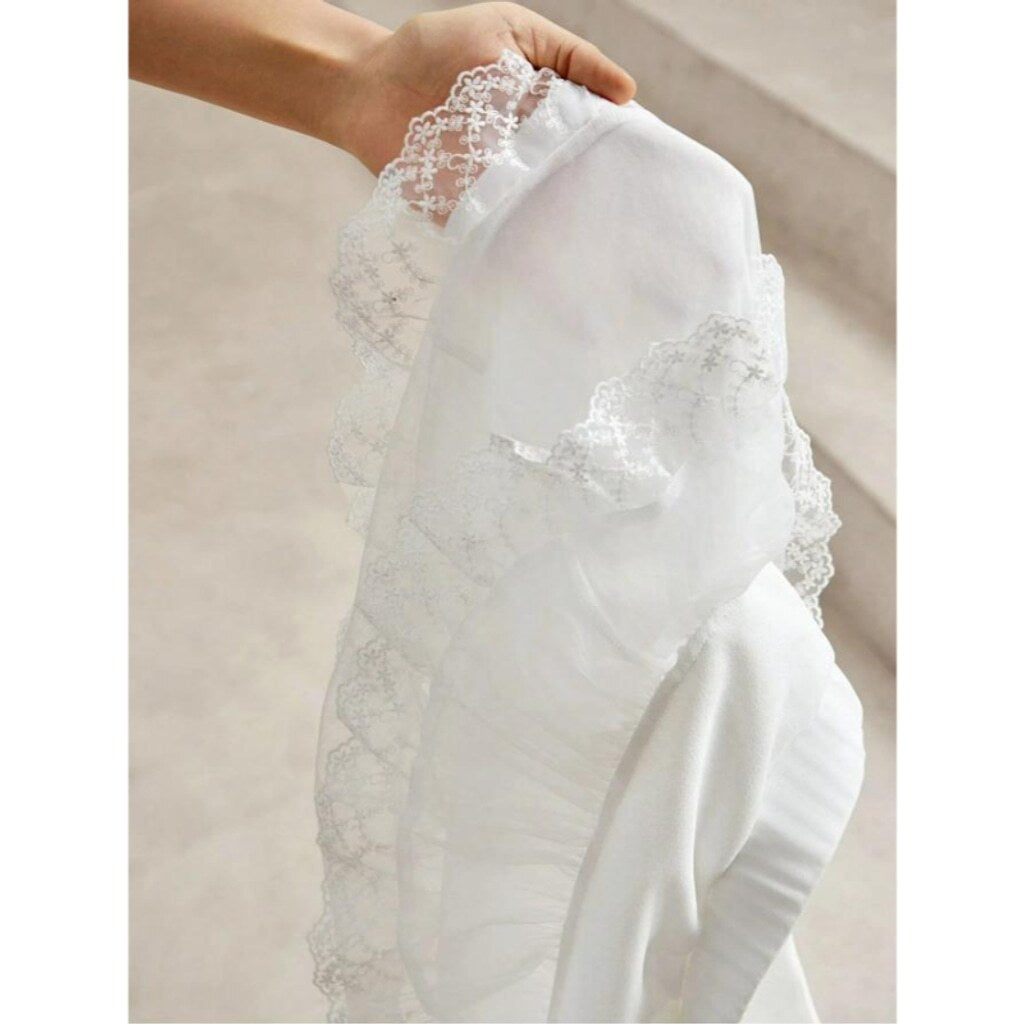 SHEIN Women's Small White Layered Patchwork Lace Embroidered Mesh Hem Skirt NIB