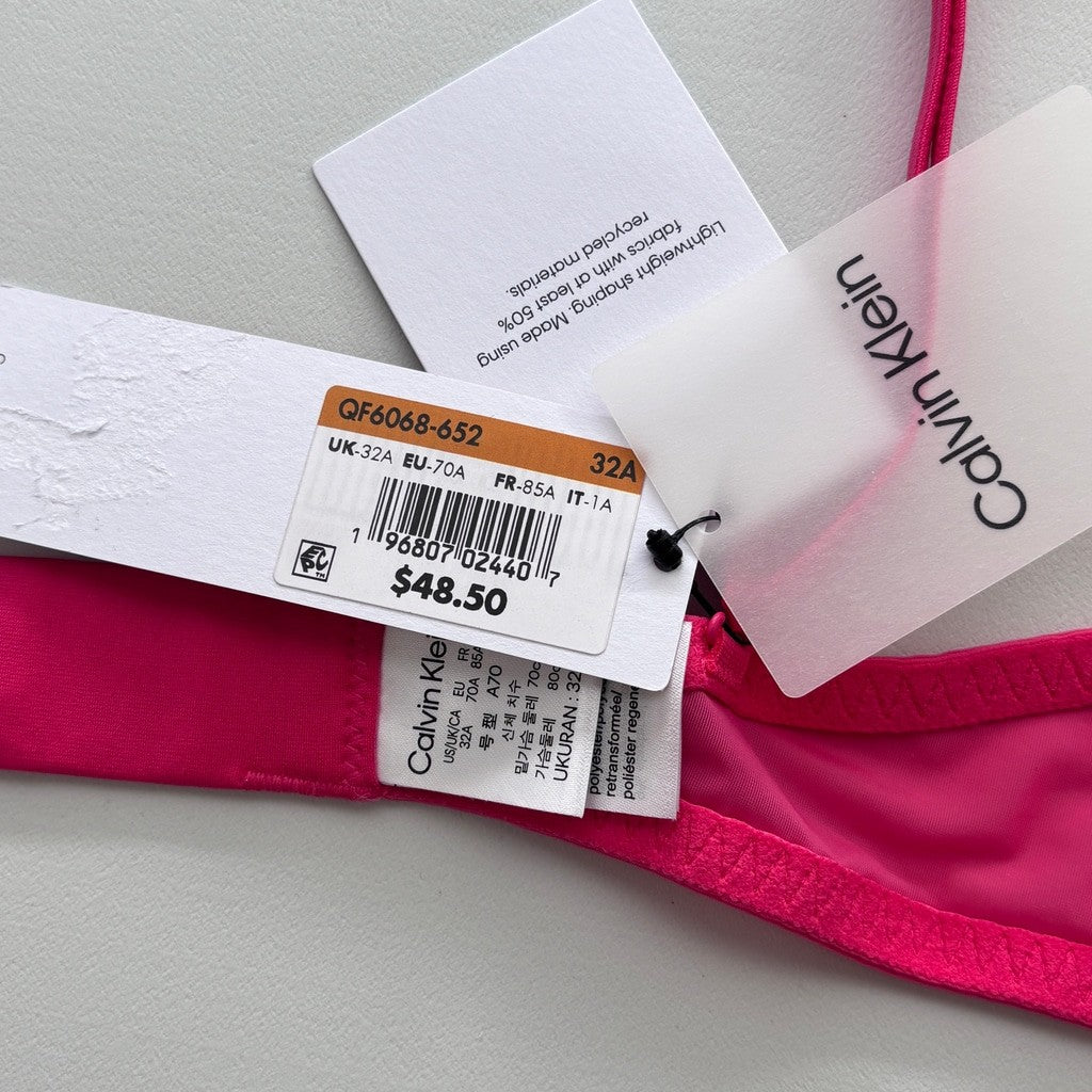 Calvin Klein Women's Size 32A Pink Sheer Marquisette Demi Bra NWT