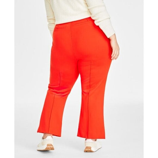 On 34th Women's Bright Orange Ponte Kick-Flare Ankle Dress Pants NWT