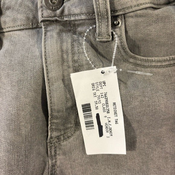 I.N.C. International Concepts Grey High Rise Frayed Hem Denim Shorts NWT