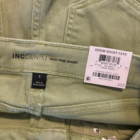 I.N.C. International Concepts Women's High Rise Distressed Hem Denim Shorts NWT