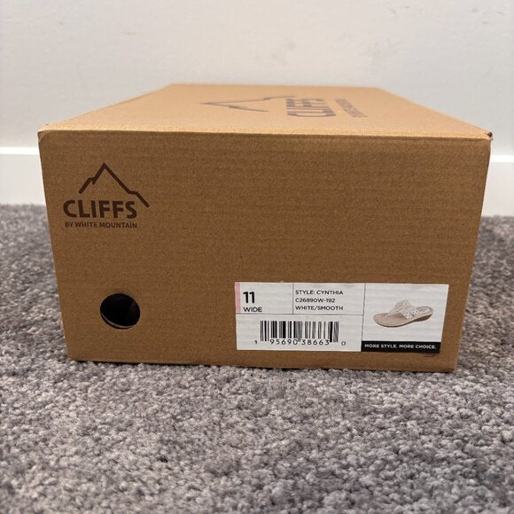 Cliffs by White Mountain Women's 10W & 11W White Cynthia Flower Sandals NIB