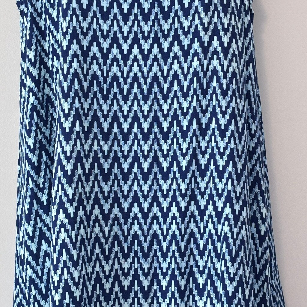 Roudelain Women's Dark Blue Printed Tassel-Trim Tank Nightgown NWT
