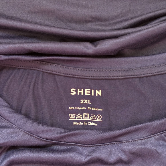 SHEIN Navy Blue Teddy Bear Graphic T-Shirt 2XL NWT