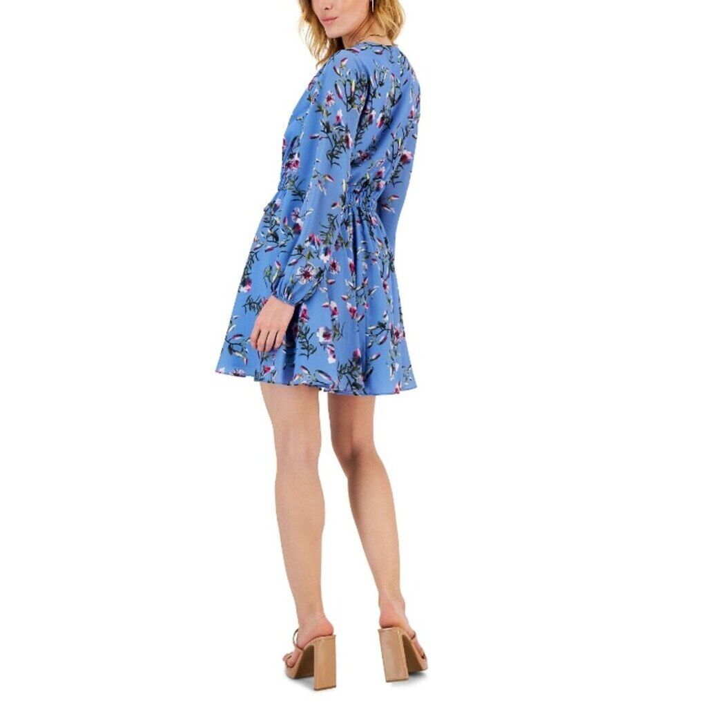 I.N.C. International Concepts Women's Size Small Blue V-Neck Mini Dress NWT