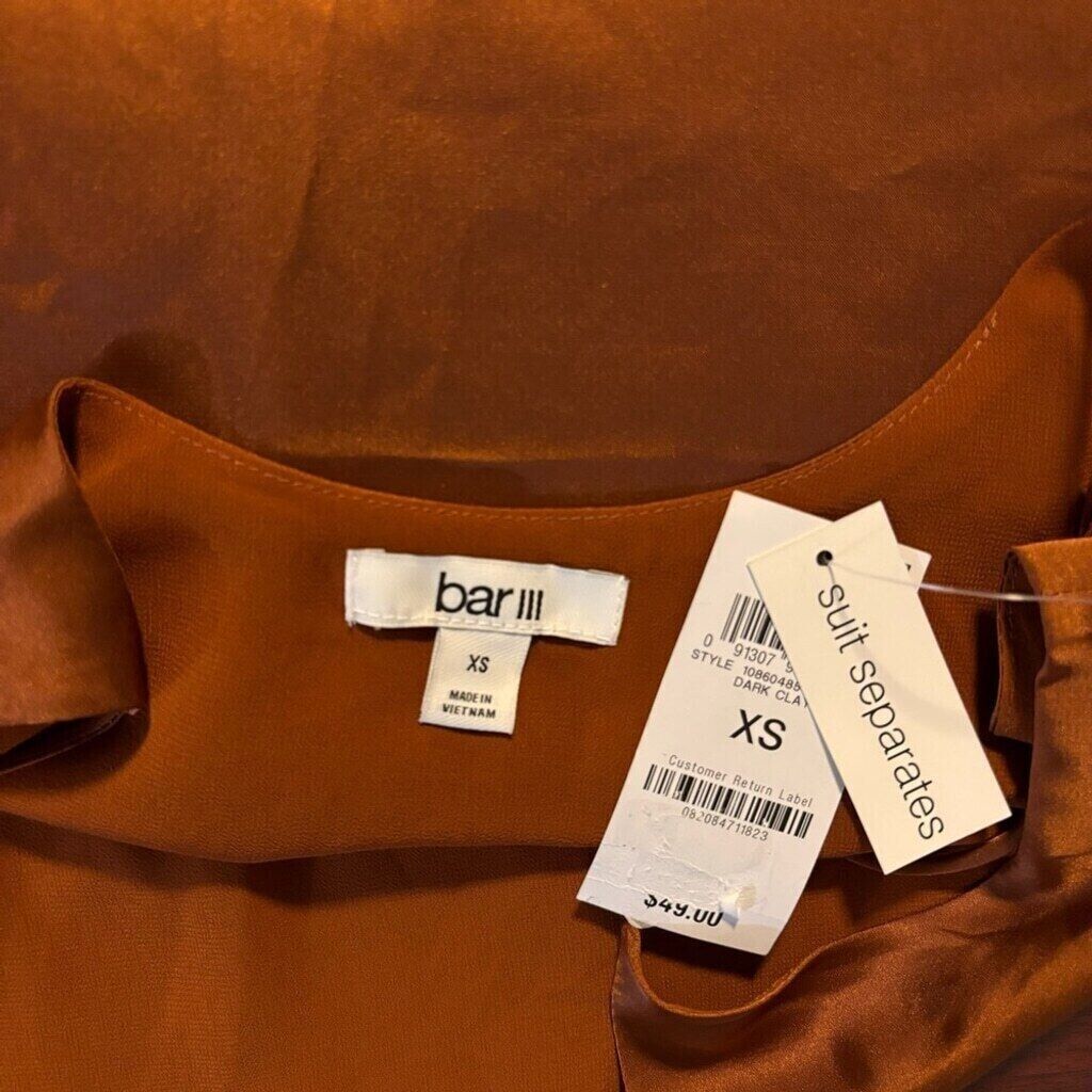 Bar III Women's Size Bronze Satin Spaghetti-Strap Scoop-Neck Camisole NWT