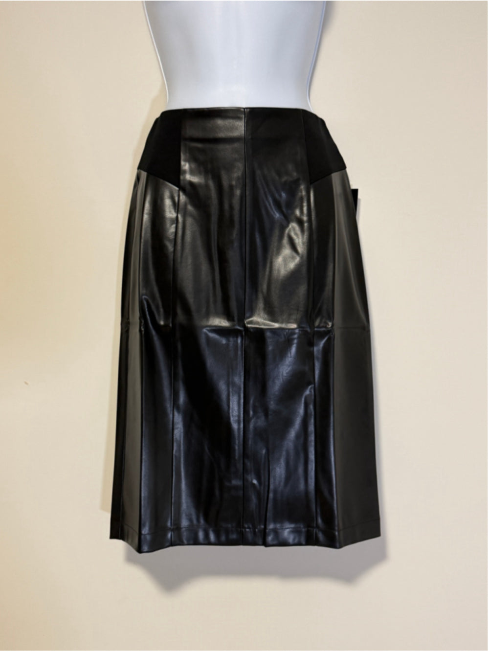 INC International Concepts Size Extra Small Black Faux-Leather Pencil Skirt NWT