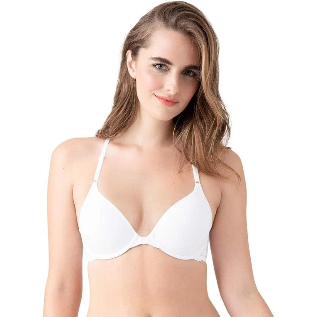 B.tempt'd by Wacoal Women's White Eyelet Front Close Bra NWT
