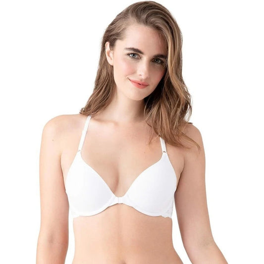 B.tempt'd by Wacoal Women's White Eyelet Front Close Bra NWT