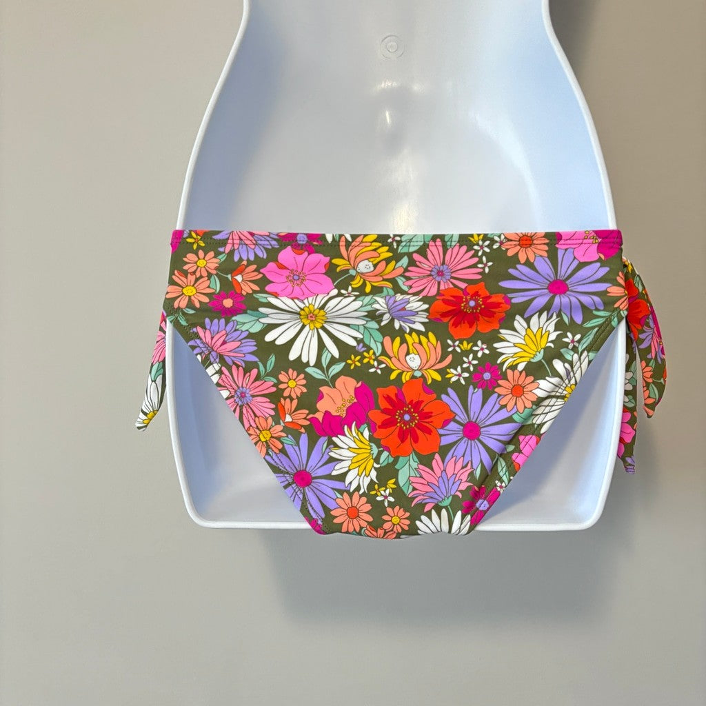 Salt + Cove  Multicolor Floral Printed Side-Tie Bikini Bottoms NWT