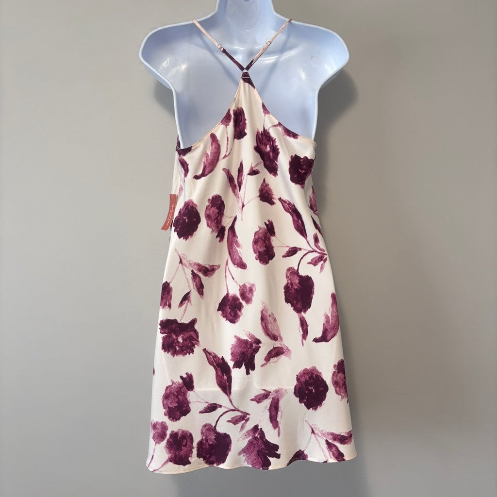 State of Day Women's Pink Floral Crepe de Chine Chemise NWT
