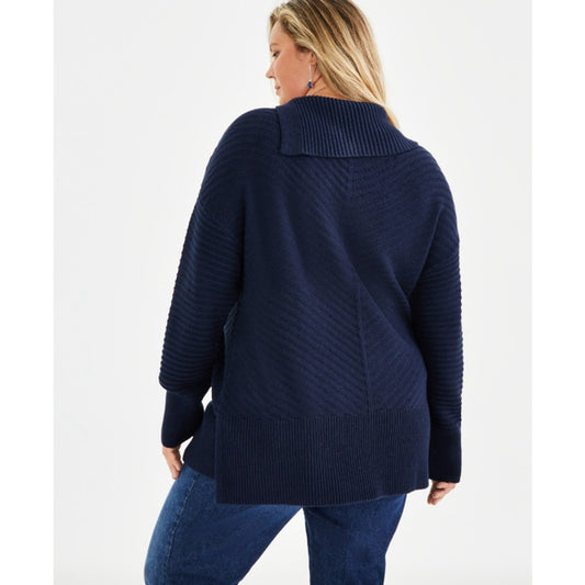 Style & Co. Plus Size 1X Blue Envelope / Turtleneck Tunic Sweater NWT