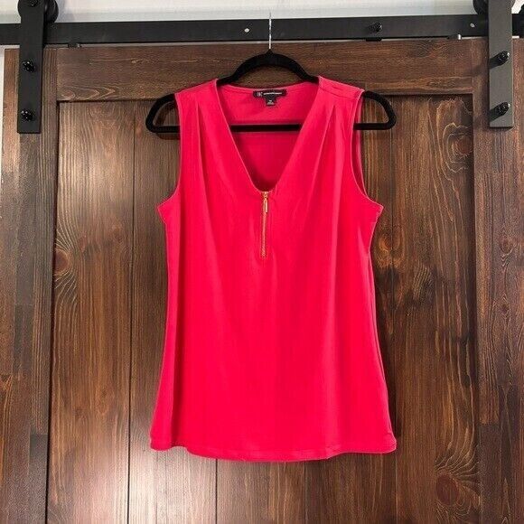 I.N.C. International Concepts Women's Sleeveless Hot Pink 1/4-Zip Top NWT