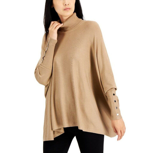 Alfani Beige Turtleneck Poncho Long Sleeved Sweater NWT