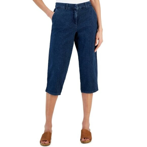 Karen Scott Women's Denim Comfort Waist Capri Pants NWT.