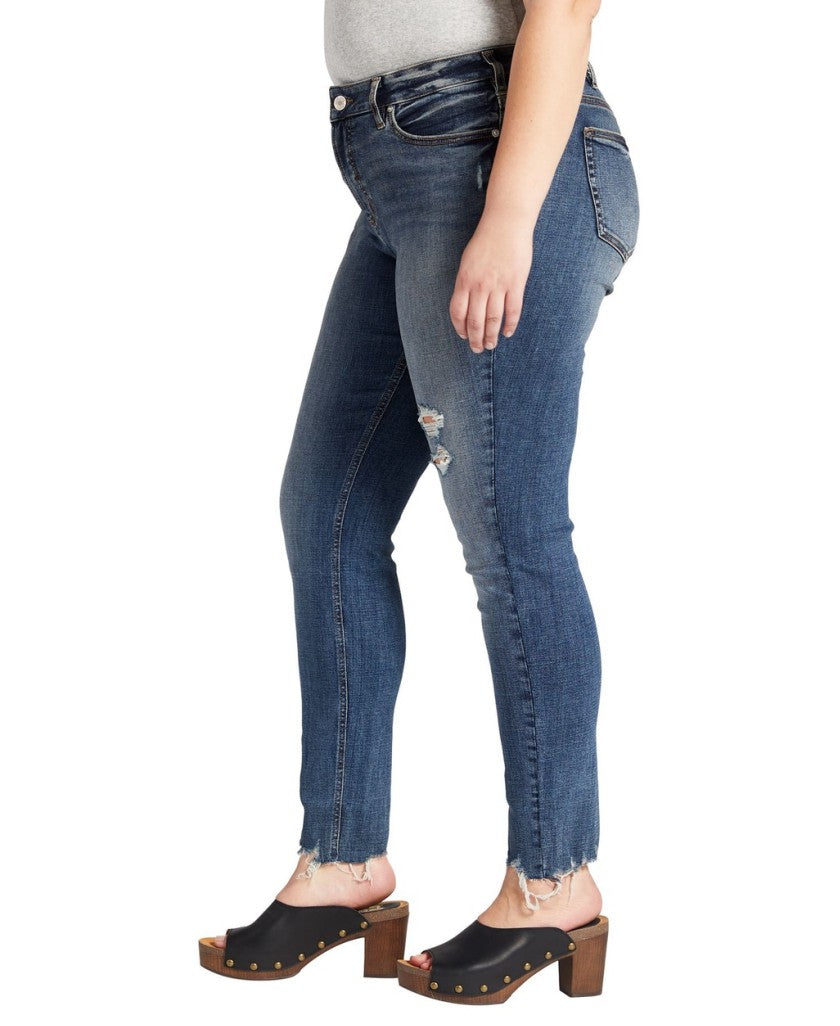 Silver Jeans Co. Plus Size 22W Suki Distressed Skinny Fit Eco Friendly Jeans NWT