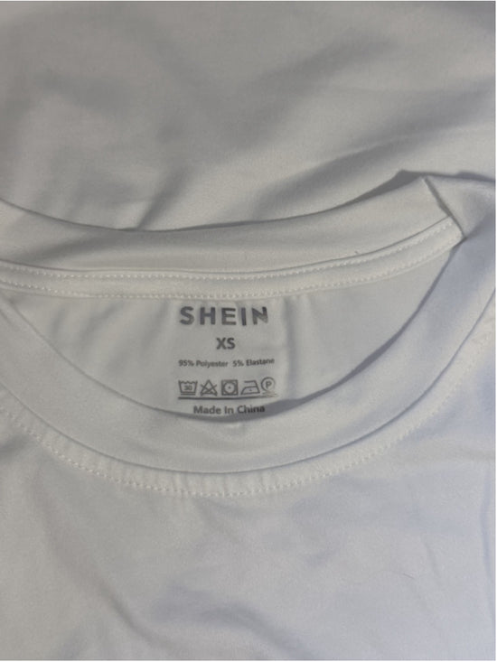 SHEIN Women's Extra Small Oversized & Boxy White Pink Unicorn Graphic Tee NWT