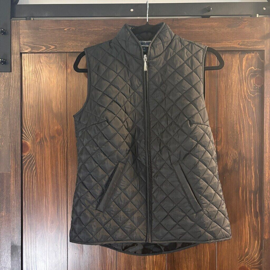 Karen Scott Women's Black Solid Quilted Puffer Vest NWT