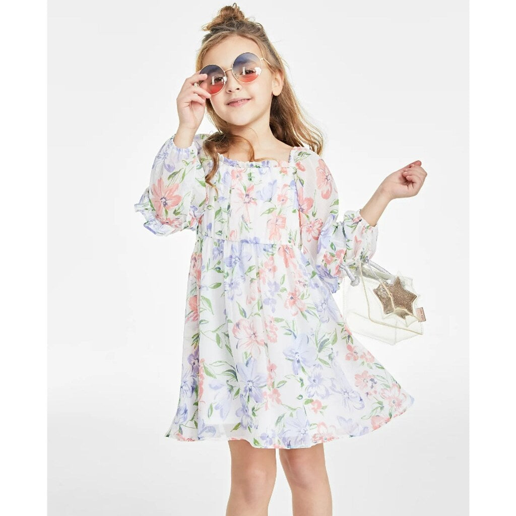 Rare Editions Size 2 Toddler Summer Breeze Floral-Print Chiffon Dress NWT