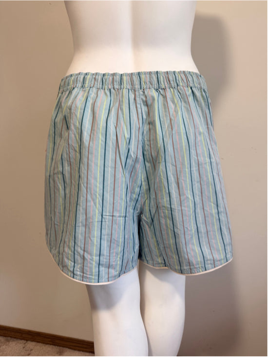 State of Day Plus Size 2X Blue Striped Sleep Lounge Poplin Boxer Shorts NWT