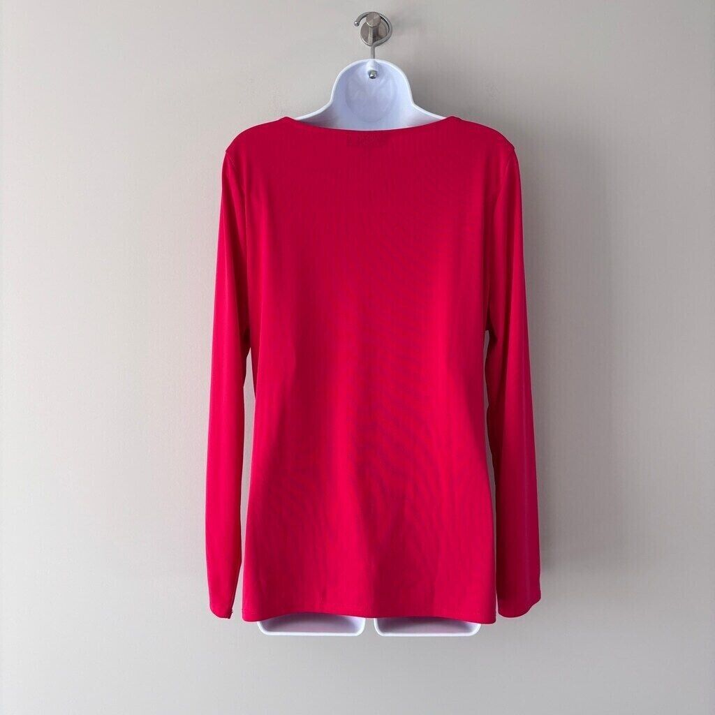 INC International Concepts Women's Hot Pink Long-Sleeve Side-Zipper Top NWT