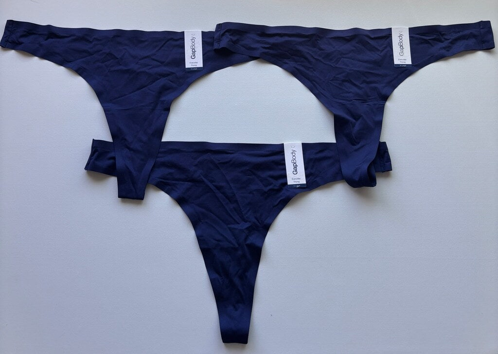 Gap GapBody Women's XL 3 Pack of Navy Thong Seamless Underwear NWT L27