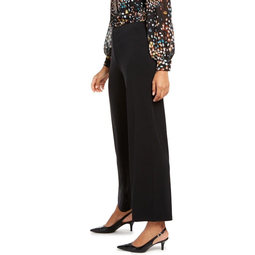 Alfani Size Medium Petite Knit Pull On Wide Leg Black Pants NWT