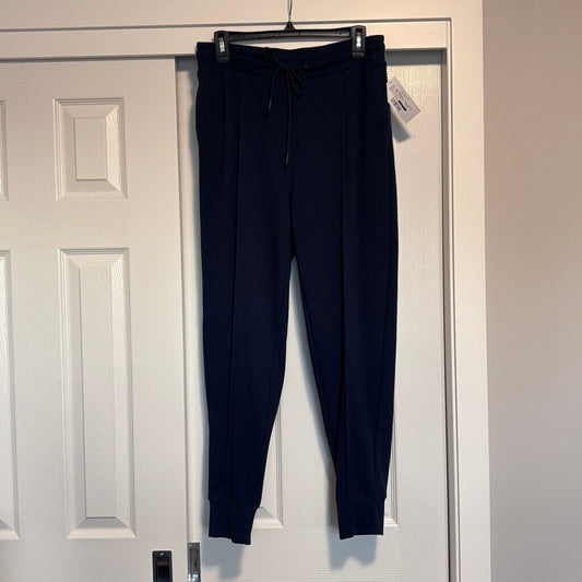 Charter Club Women's Medium Navy Blue French Terry Joggers / Sweatpants NWT