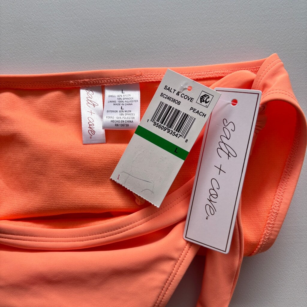 Salt + Cove Size Large Bright Orange Side Tie Bikini Bottoms NWT