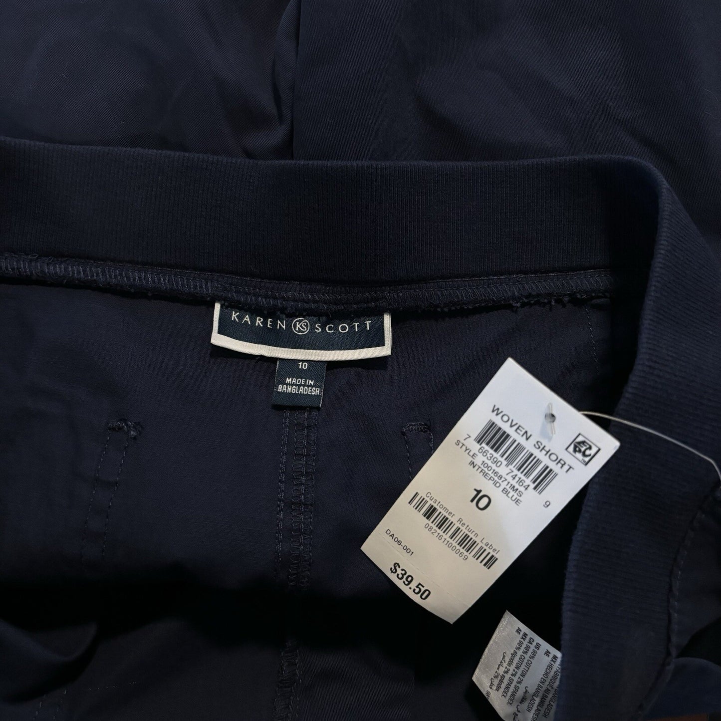 Karen Scott Women's Mid Rise Stretch-Waist Navy Casual Shorts NWT