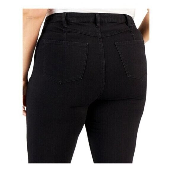 Celebrity Pink Trendy Plus Size 16W  Black High Rise Flare-Leg Jeans NWT