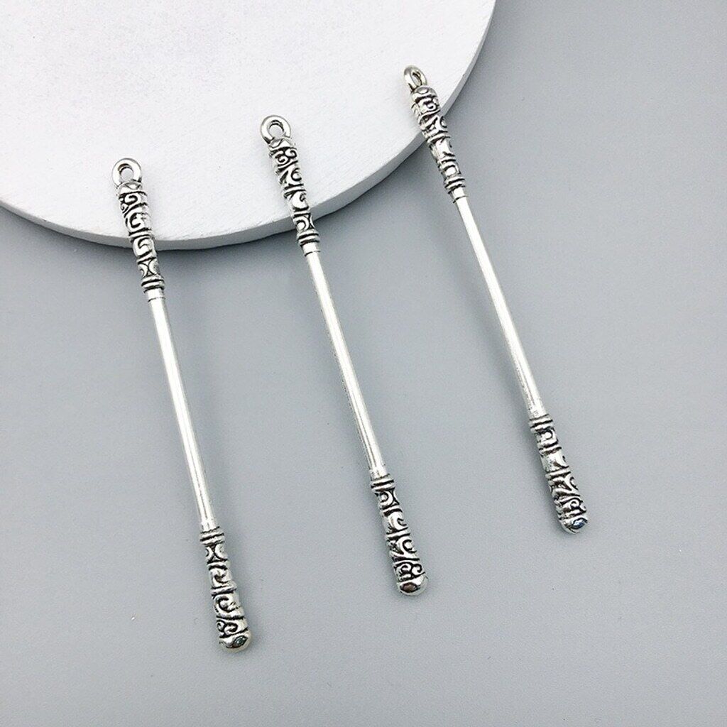 Runed Spear Alloy Pendant Charm for Jewelry, Crafts & Cosplay