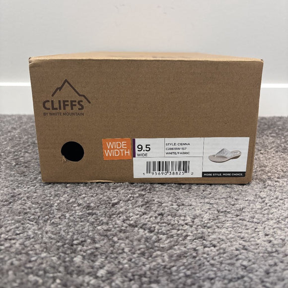 Cliffs by White Mountain Cienna Women's 9.5W White Comfort Beaded Sandals NIB