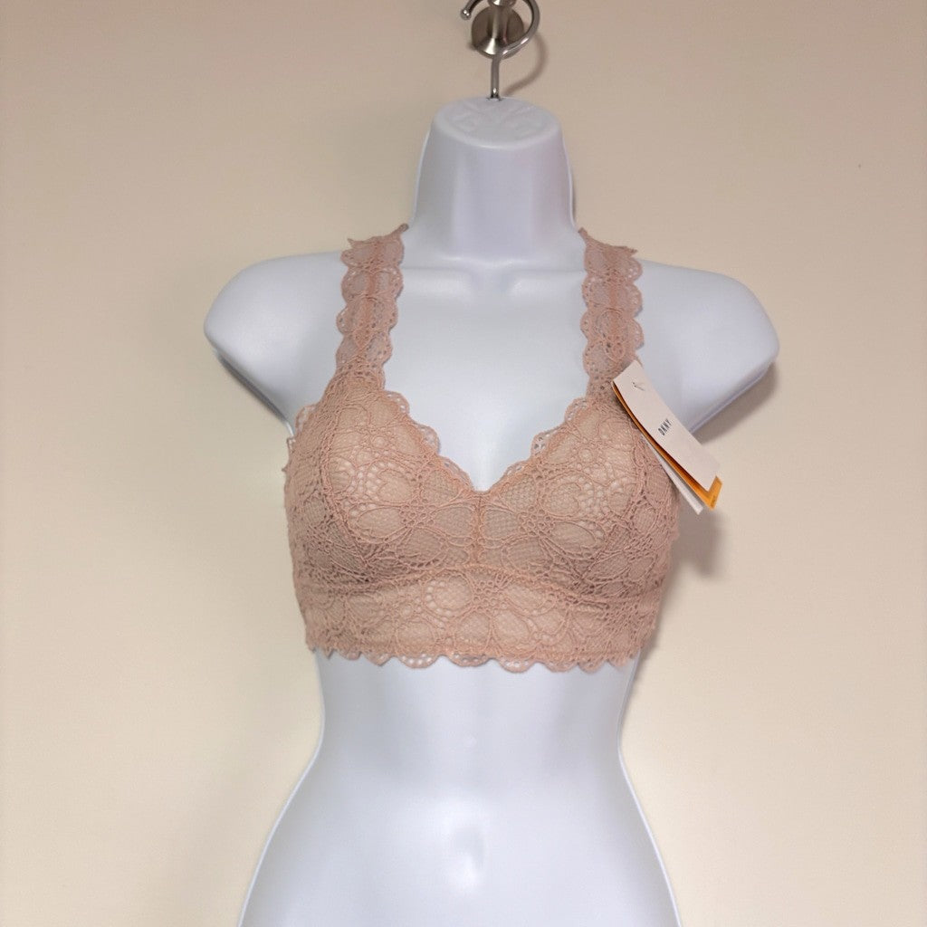 DKNY Women's Size Small Light Beige Lace Bralette w/ Racerback NWT