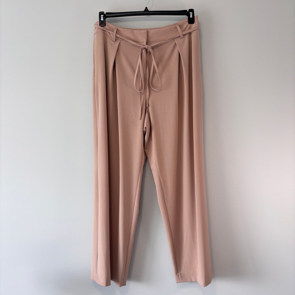 Bar III Women's Size 16 Beige Pleated High-Rise Wide-Leg Dress Pants NWT