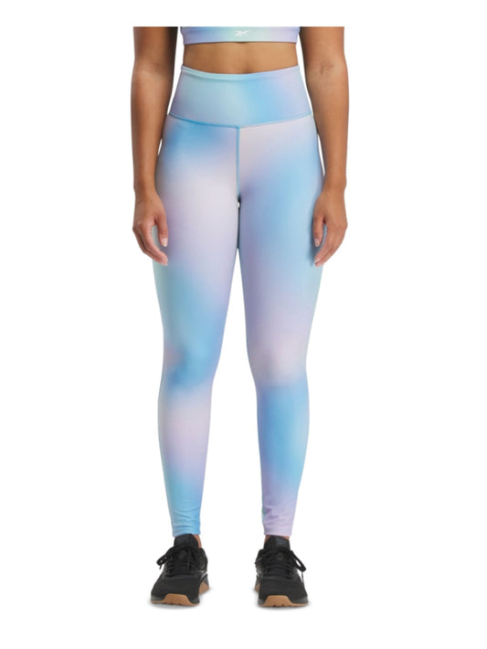 Reebok Women's Medium Blue Lux Bold High Rise Tie Dye Printed Leggings NWT