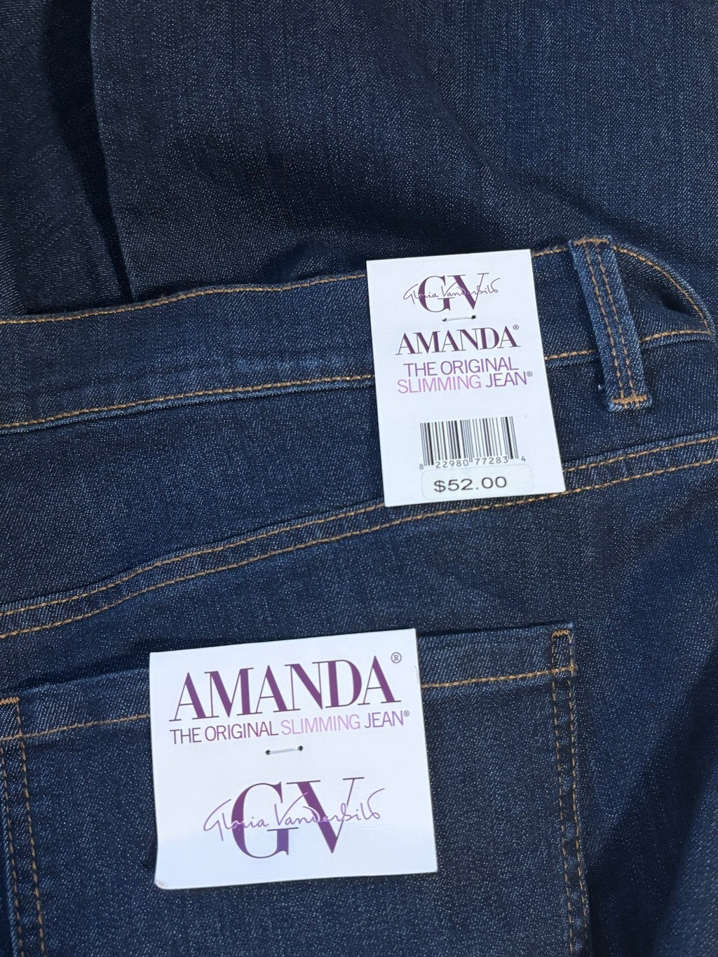 Gloria Vanderbilt Plus Size 22W Amanda Original Slimming Dark Jeans NWT